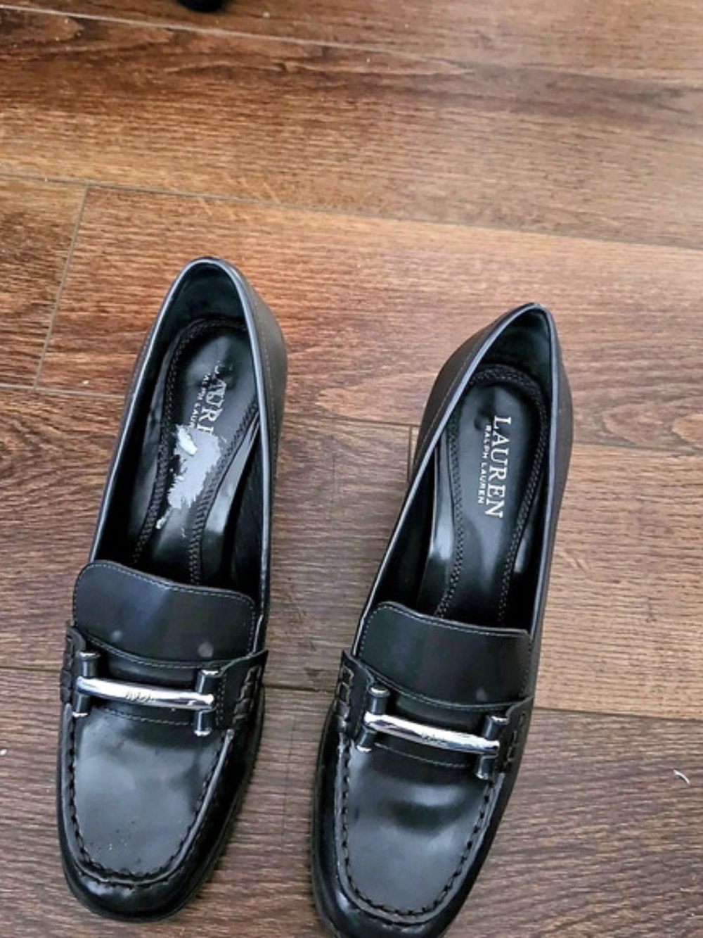 Lauren Ralph Lauren Black Snaffle Loafer Heels